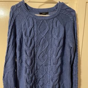 Forever 21 Blue Cable Knit Sweater